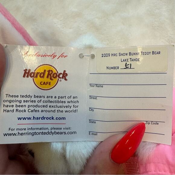 Herrington Teddy Bears Lake Tahoe Hard Rock Cafe “Snow bunny” 2009 collectible - Picture 8 of 13